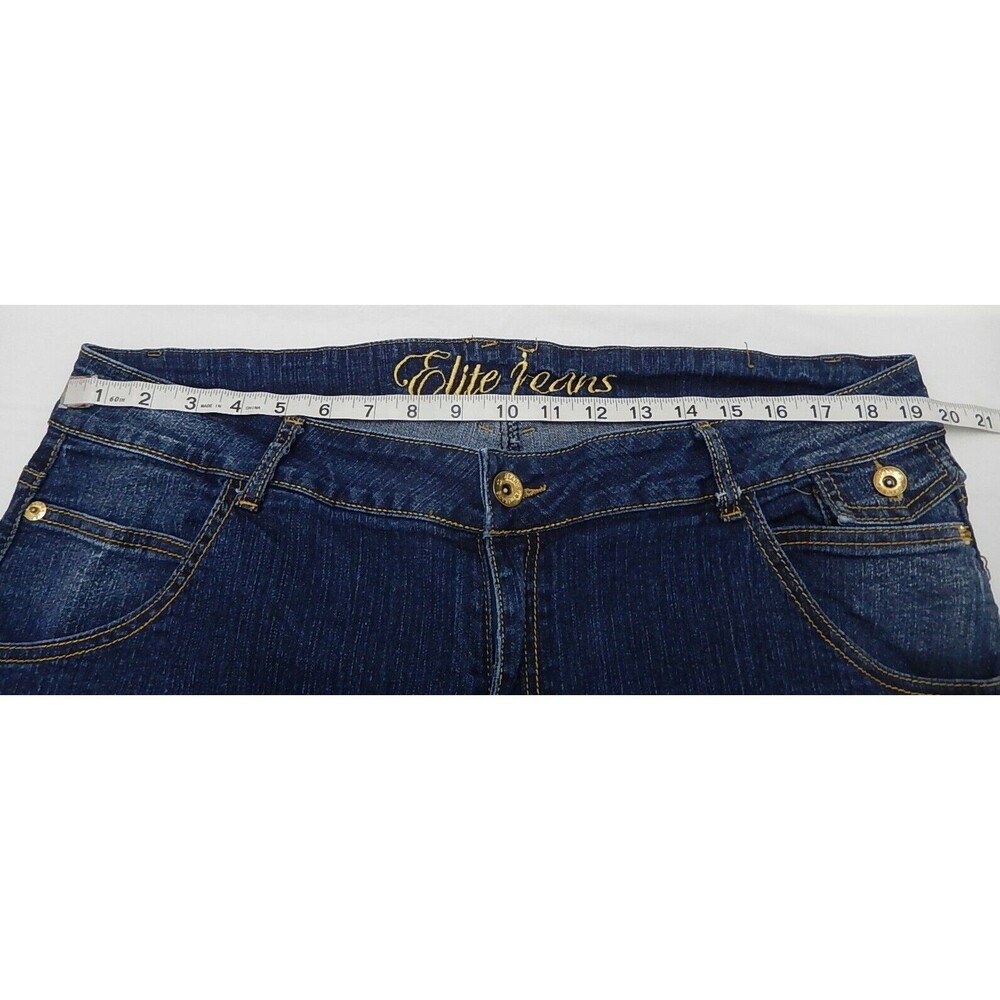 Elite Jeans Women Jeans Plus Sz 21/22 Flared High Rise Dark Wash Stretch Crop - Picture 3 of 8